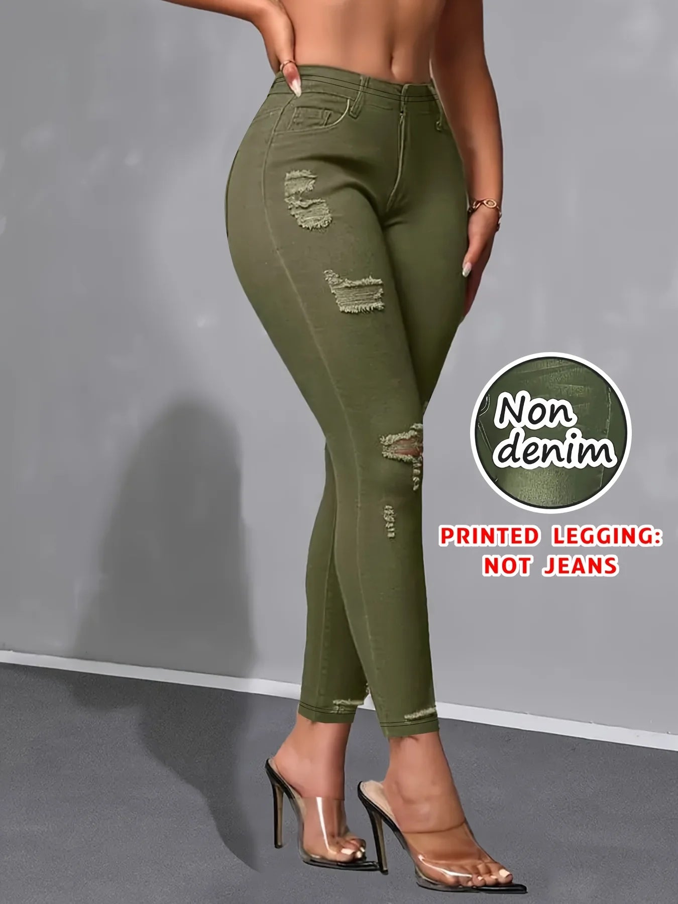 0132printed-legging-not-denim-fabricWomen's Four-Season Denim Printed Leggings Non-Denim Fabric Skinny Pants