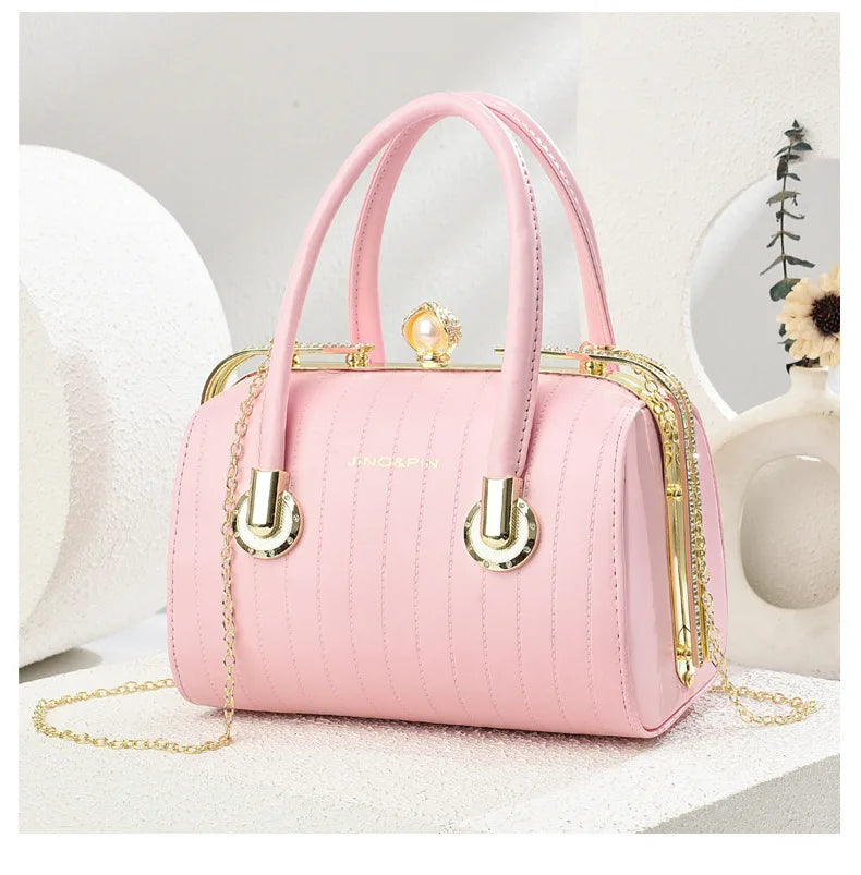Fashionable Versatile High-End Texture Chain Handbag Shoulder Crossbody Bag for Women Summer New Arrival Boston Pillow Bag