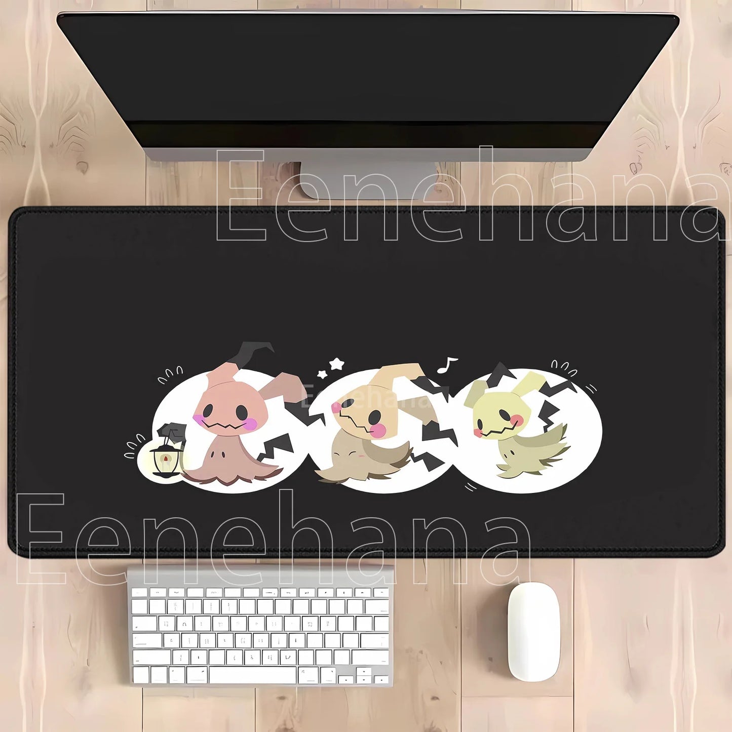 Gaming Pokemon Mimikyu Anime Kawaii PC Mouse Pad Keyboard Overlock Larger Mousepad PC Offices Non-slip Base HD Printing Desk Mat