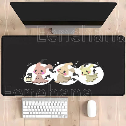 Gaming Pokemon Mimikyu Anime Kawaii PC Mouse Pad Keyboard Overlock Larger Mousepad PC Offices Non-slip Base HD Printing Desk Mat