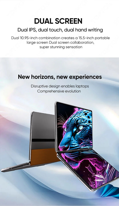 Topton 2 Screen Laptop Intel i3 1215U N100 Dual 10.95inch IPS Touch Screen Windows 11 Office Computer Tablet PC Notebook WiFi6