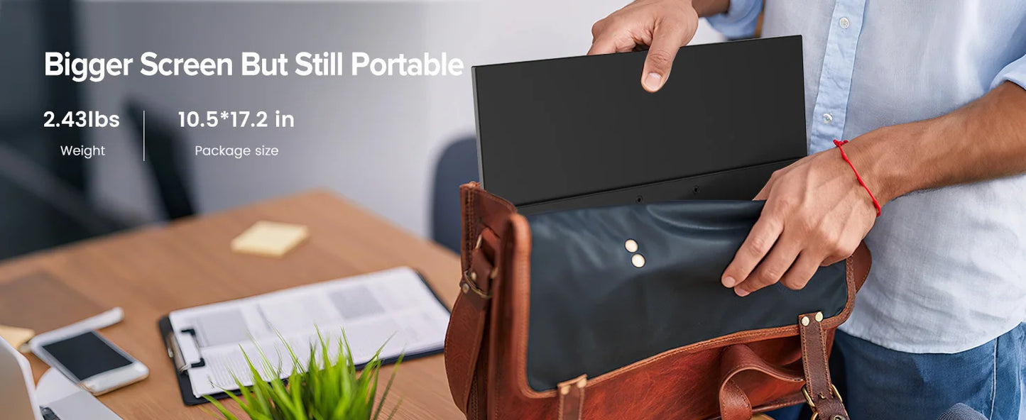 UPERFECT Portable Monitor Touchscreen 18.5'' FHD IPS 10 point Touch Screen Travel Gaming Display w/Kickstand & Speaker HDMI USB C External Screen for Laptop MacBook PC Surface PS5 Xbox