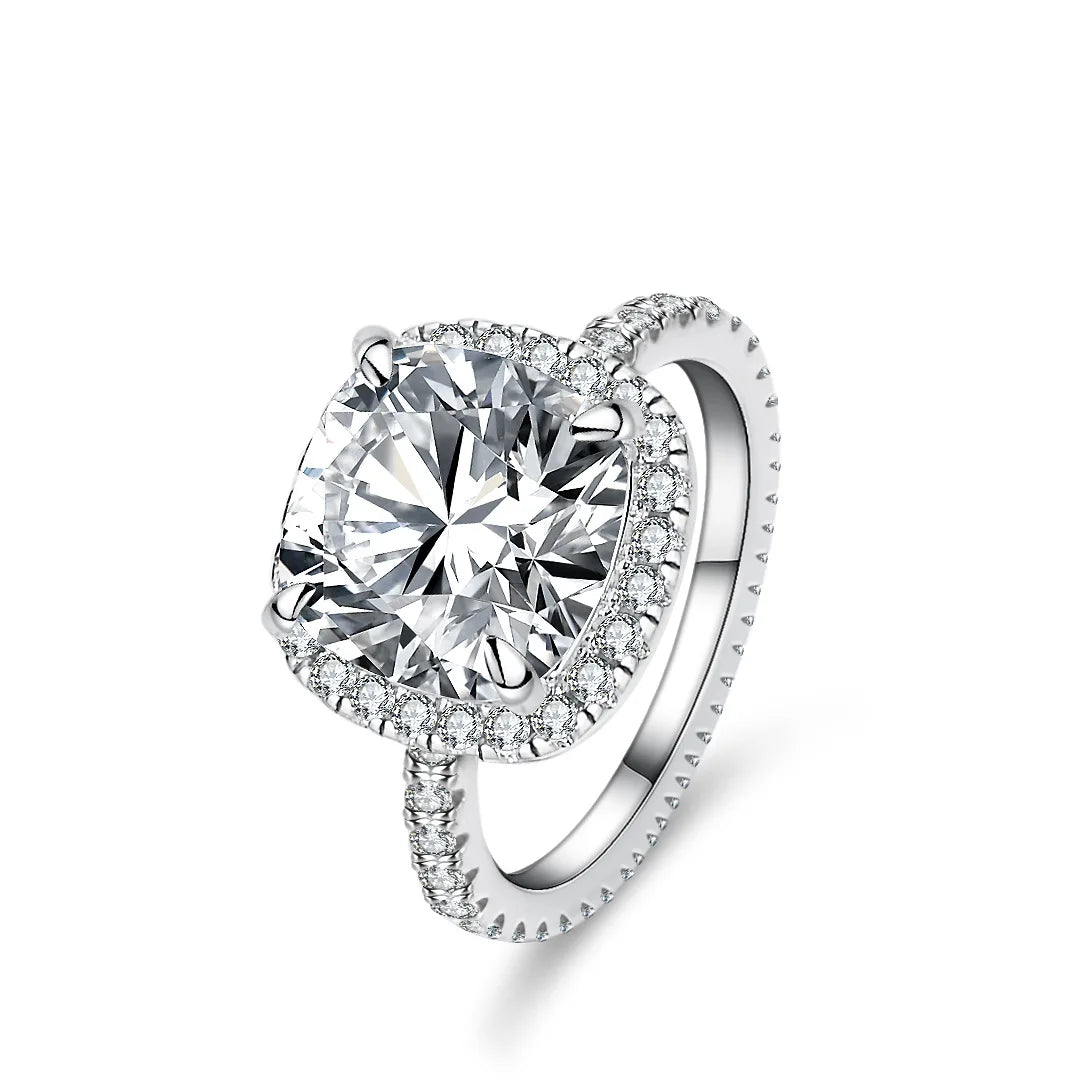 5CT Fancy-Cut Moissanite Ring Women PT950 Platinum - Sparkling 7CT fancy-cut, warm platinum, elegant for women