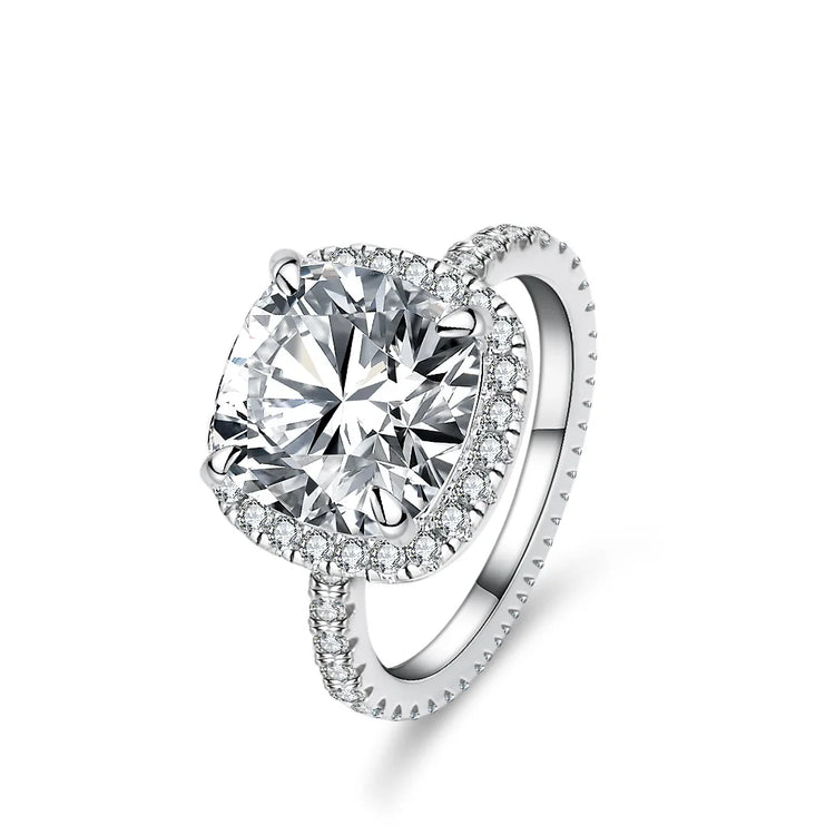 5CT Fancy-Cut Moissanite Ring Women PT950 Platinum - Sparkling 7CT fancy-cut, warm platinum, elegant for women