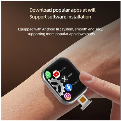 S10 Plus Smartwatch 4G Android 10.0 Cellular Version Watch 2.29'' Amoled Screen 180° Telescopic Camera WIFI Smart Watch Compass