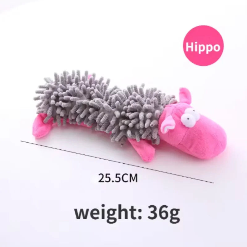 Interactive Cotton Rope Donkey Toy Grey/Brown Plush Sound Pet Training Game for Kittens And Dogs Creative Bite And Play Activity