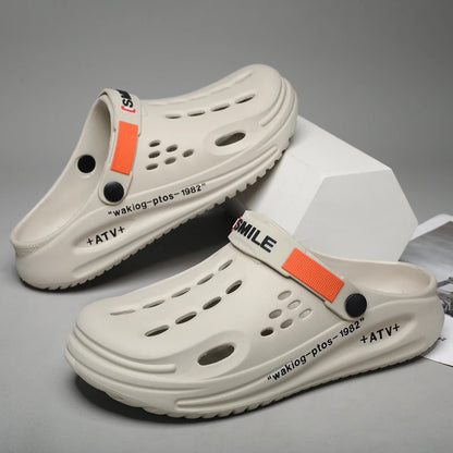 Men's Slippers EVA Hole Men's Sandals Non-Slip Slippers Thick Soft Platform Casual Slides Fashion Mules Shoes Outdoor Big Size