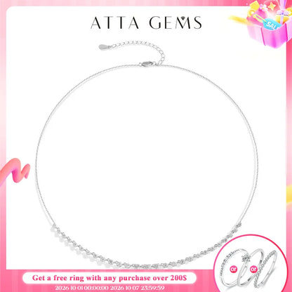 ATTAGEMS 2.04CTW Moissanite Necklaces for Women S925 Silver 18K White Gold Plated D VVS1 Diamond Pendant With Chain Jewelry Gift