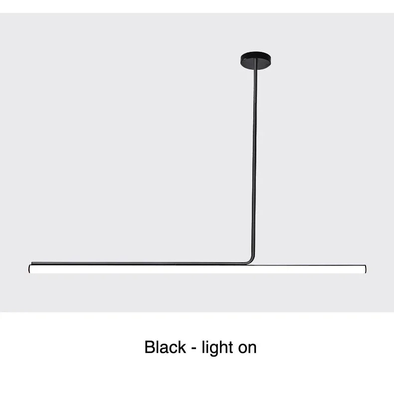 One-word Long Strip Led Restaurant Pendant Lights Nordic Simple Dining Table Bar Chandeliers Modern Home Indoor Lighting Lamps