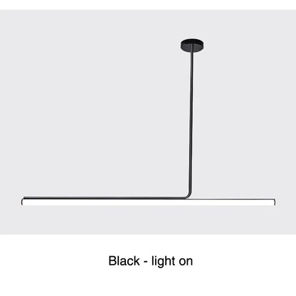 One-word Long Strip Led Restaurant Pendant Lights Nordic Simple Dining Table Bar Chandeliers Modern Home Indoor Lighting Lamps