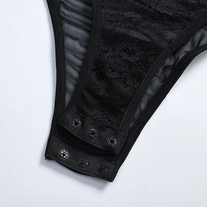 Hirigin Sheer Lace Sexy Underwear Playsuits Ladies Strap Floral Transparent Sexy Bodysuits French Style Sensual Porn Nightwear