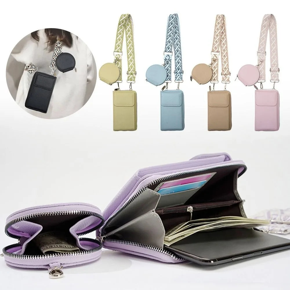 Fashion PU Leather Mobile Phone Bag Lightweight Mini Size Small Purse Crossbody Bag Women Ladies