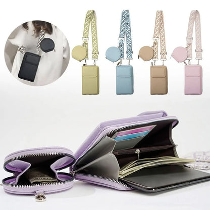 Fashion PU Leather Mobile Phone Bag Lightweight Mini Size Small Purse Crossbody Bag Women Ladies