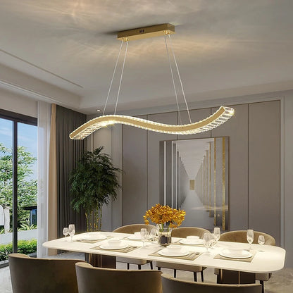 Modern Luxury LED Crystal Pendant Lights Villa Dining Room Kitchen Lighting Lustre Decor Chandeliers Indoor Bar Lights Fixture