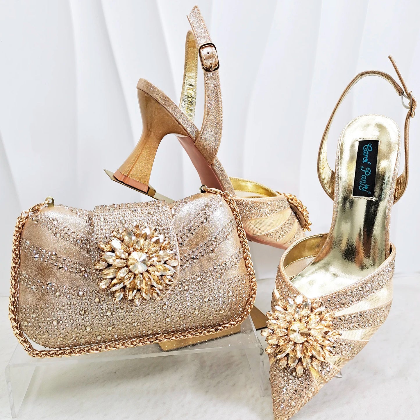Attractive Itlian Design Women Heels Shoes and bag Perfect Combination Of DURABLE Outsole Shoes And Bags for Party Occasions