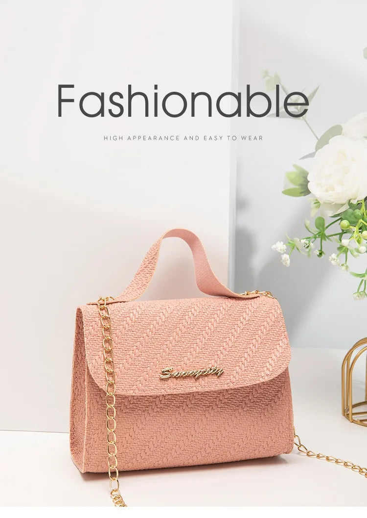 Leisure small square bag autumn and winter new women's bag wholesale simple handbag embossed chain bag cross-border bags