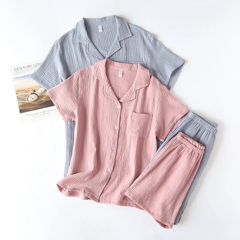 Short Sleeved Shorts Pijama Suit for Women Casual Wear Fashion Style 2 Pcs Pajama Set Summer Thin Women's Sleepwear Clothes