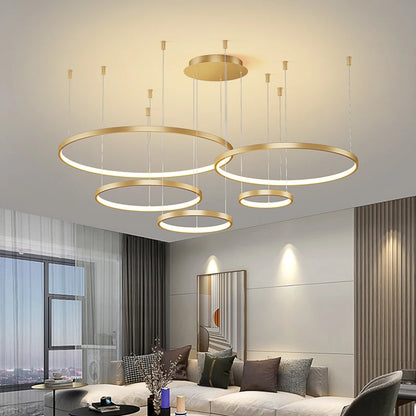Living Room Ring Pendant Lights Acrylic Led Restaurant Chandelier Modern Minimalist Art Creative Personality Net Red Custom Lamp