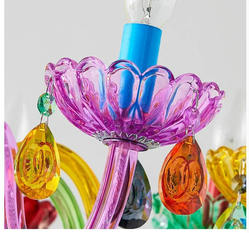 Modern Makaron Colorful Crystal Chandelier Lights Crystal Decora Lighting AC Guaranteed 100% Crystal Pendant Lamp
