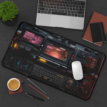Hacker Console Pattern Table Mat, Sci-fi Panel Desktop Decoration XXL Mouse Pads, Non-slip Waterproof Gaming Mouse Pad