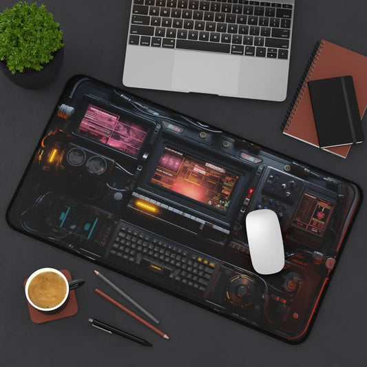Hacker Console Pattern Table Mat, Sci-fi Panel Desktop Decoration XXL Mouse Pads, Non-slip Waterproof Gaming Mouse Pad
