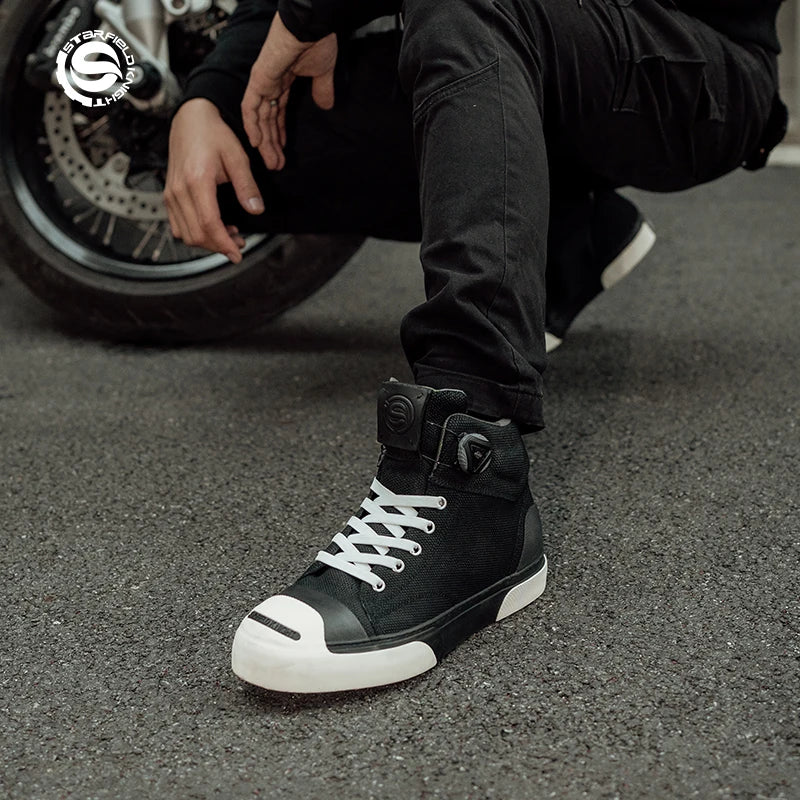 Retro Motorcycle Riding Shoes Hard Protective of Toe Mountain Bike Shoes Casual Shoes Moto Boots Unisex Wearable Motocross Boots