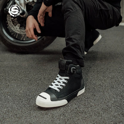 Retro Motorcycle Riding Shoes Hard Protective of Toe Mountain Bike Shoes Casual Shoes Moto Boots Unisex Wearable Motocross Boots
