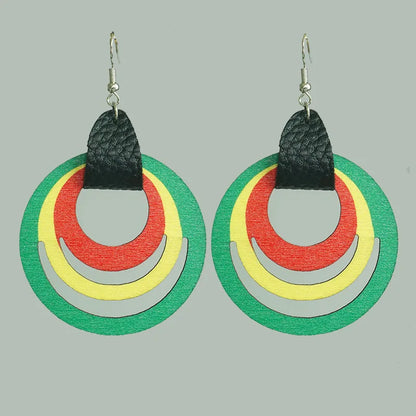 New June Festival Black Liberation Day Earrings African Exaggerate Earrings with Multi Material Festival Atmosphere Earring Gift