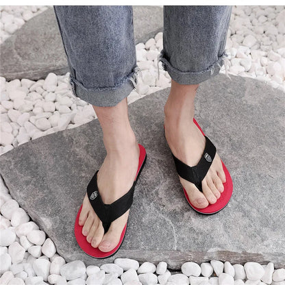 Men Flip Flops Beach Sandals Summer Slippers Non-Slip Casual Flat Shoes 2024 Slippers Indoor House Shoes For Men Outdoor Slides