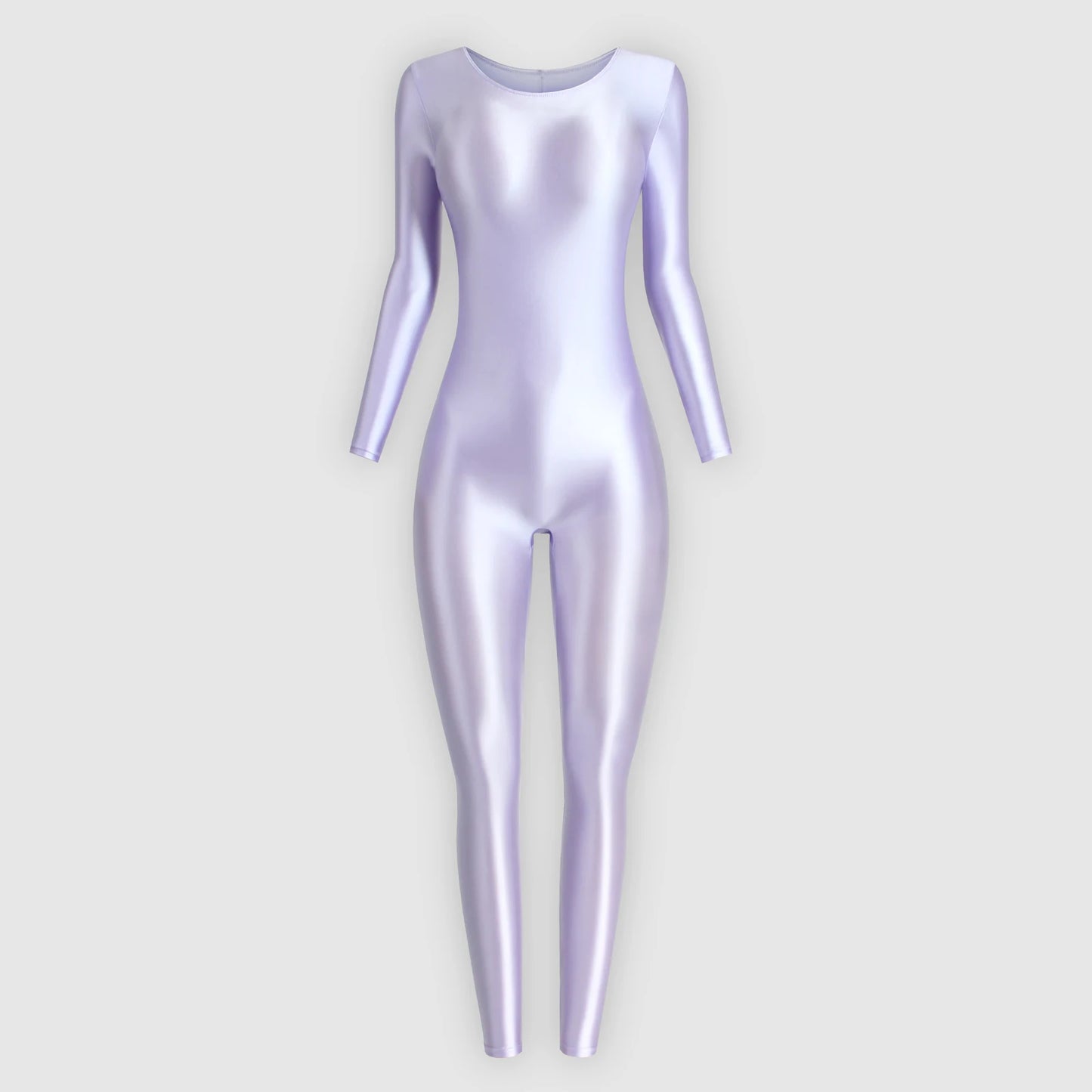 MJINM Women Shiny Oil One Piece Long Sleeve Zentai Suits Yoga Sports Jumpsuits Glossy Tights Cosplay Fitness Bodysuits Overalls