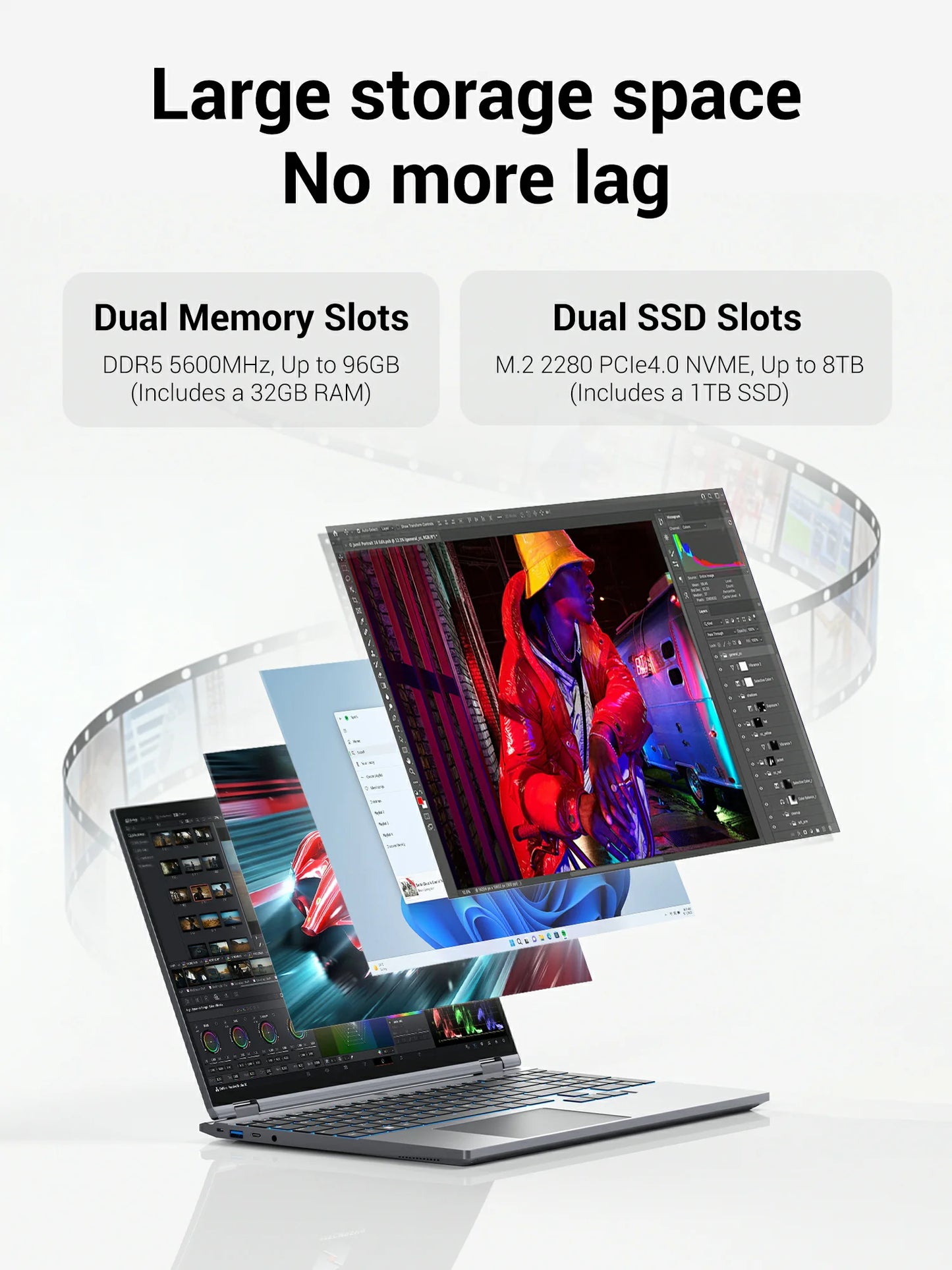 Firebat Wujie 15X Pro - Amd Ryzen 7 H255, 32Gb Ddr5 Ram, 1Tb Pcie 4.0 M.2 Ssd, Wi‑Fi 6 + Bluetooth 5.2, 15.3" 2.5K 120Hz Display, Windows Gaming Laptop
