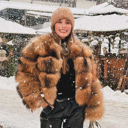 OFTBUY Wholesale Natural Raccoon Fox Fur Coat New High Quality Winter Jacket Women Fluffy Real Fur Clothing Outerwear Streetwear