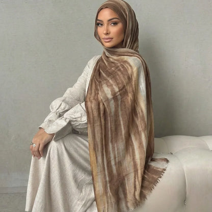Women Big Size Plain Solid Cotton Rayon Crease Hijab Scarf Lady High Quality Wraps and Shawls Musulman Headband Islamic Turban