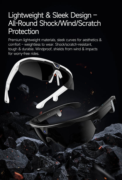 LIGE New Smart Glasses 800W Pixels Camera  1080P Video Waterproof Outdoor Cycling UV protection Bluetooth Call Smart Sunglasses