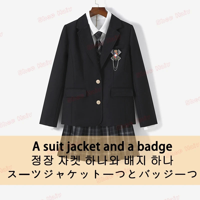 JK Japanese School Uniform Jacket Girls Multicolor Graduation Outfit for Harry Magic Academy with Sexy Pleated Skirt Tie Set New