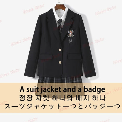 JK Japanese School Uniform Jacket Girls Multicolor Graduation Outfit for Harry Magic Academy with Sexy Pleated Skirt Tie Set New