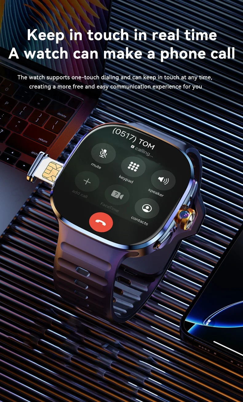 New 5G Smartwatch 2.4inch larger Amoled Screen Smart Watch With 190° Rotary Camera GPS 2100mAH Battery 720*720 HD Resolution