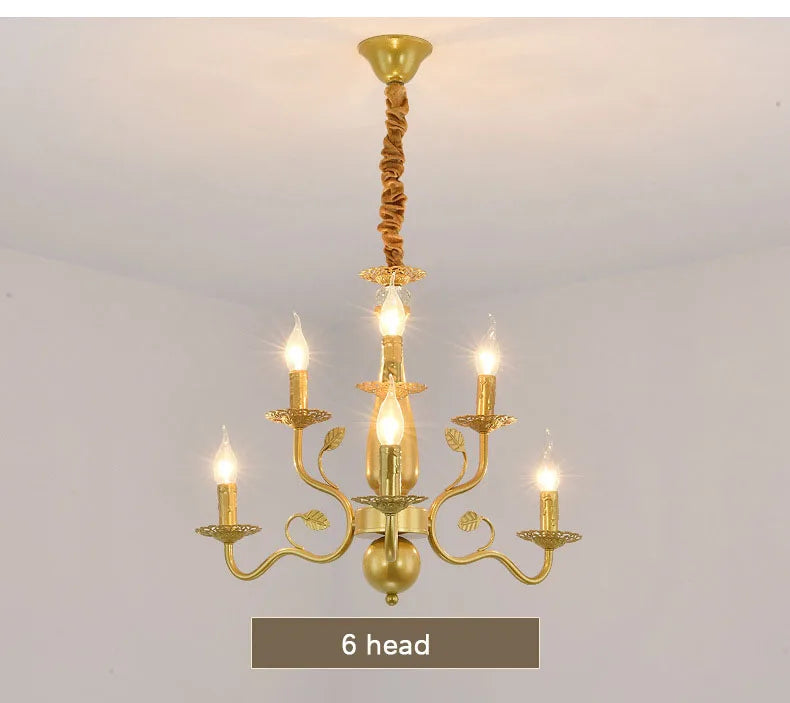 2022 modern black/gold wrought iron candle light retro Europe and America 6 12 16 lights chandelier dining room chandelier