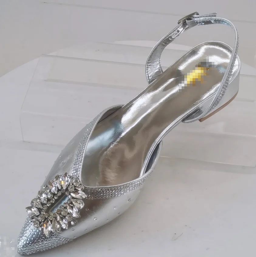 INSIGHTLINK Newest Golden Women High Heel with Bag Set Rhinestones Sandals Party Women's Shoes for Bridal Stiletto Luxury Pumps