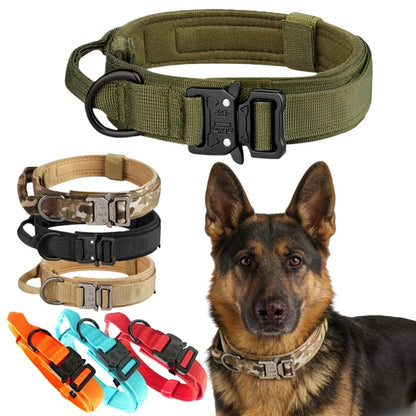 Strong Tactical Dog Collar Metal Buckle Collar for Dog Pet Product Nylon Medium Large Dog Training Neck Collars Pet Accessories