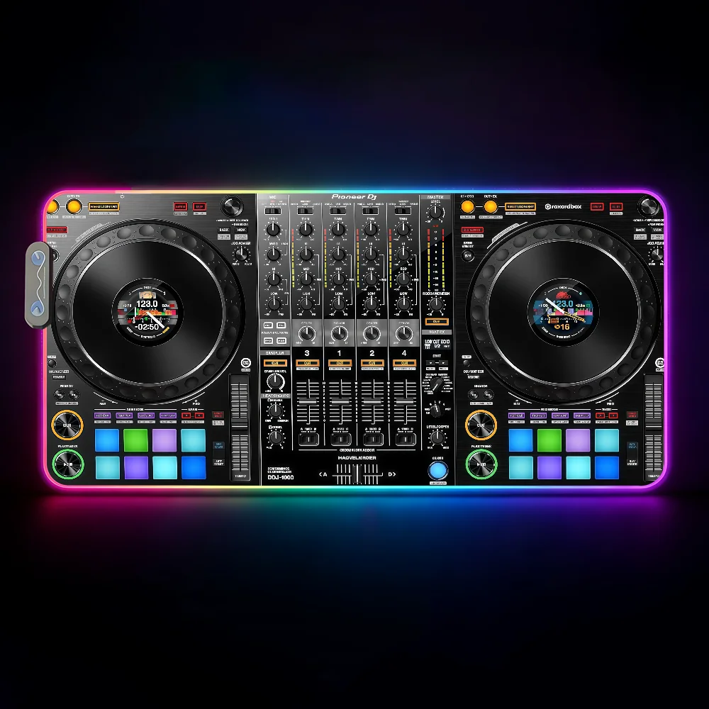 Music Pioneer DJ  Mouse Pad Waterproof RGB LED Light Colorful Game Keyboard Non-slip Cover Desk-mat Surface