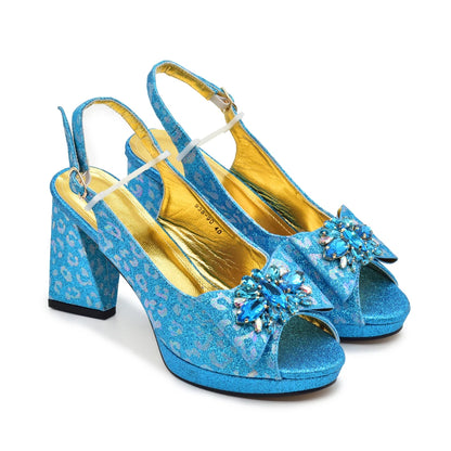 New Fashion Luxury Shoe and Bag Set for Party in Women Women Nigerian Italian Shoes and Bags Set Decorated with Rhinestone