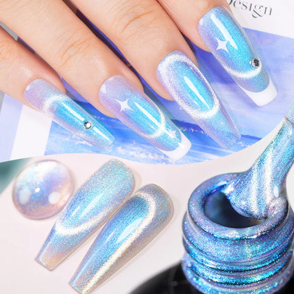 AWStorG 7.5ml Light Color Cat Eye Gel Nail Polish Pink Semi Permanent Glitter Magnetic Gel Soak Off UV LED Varnish Nail Art