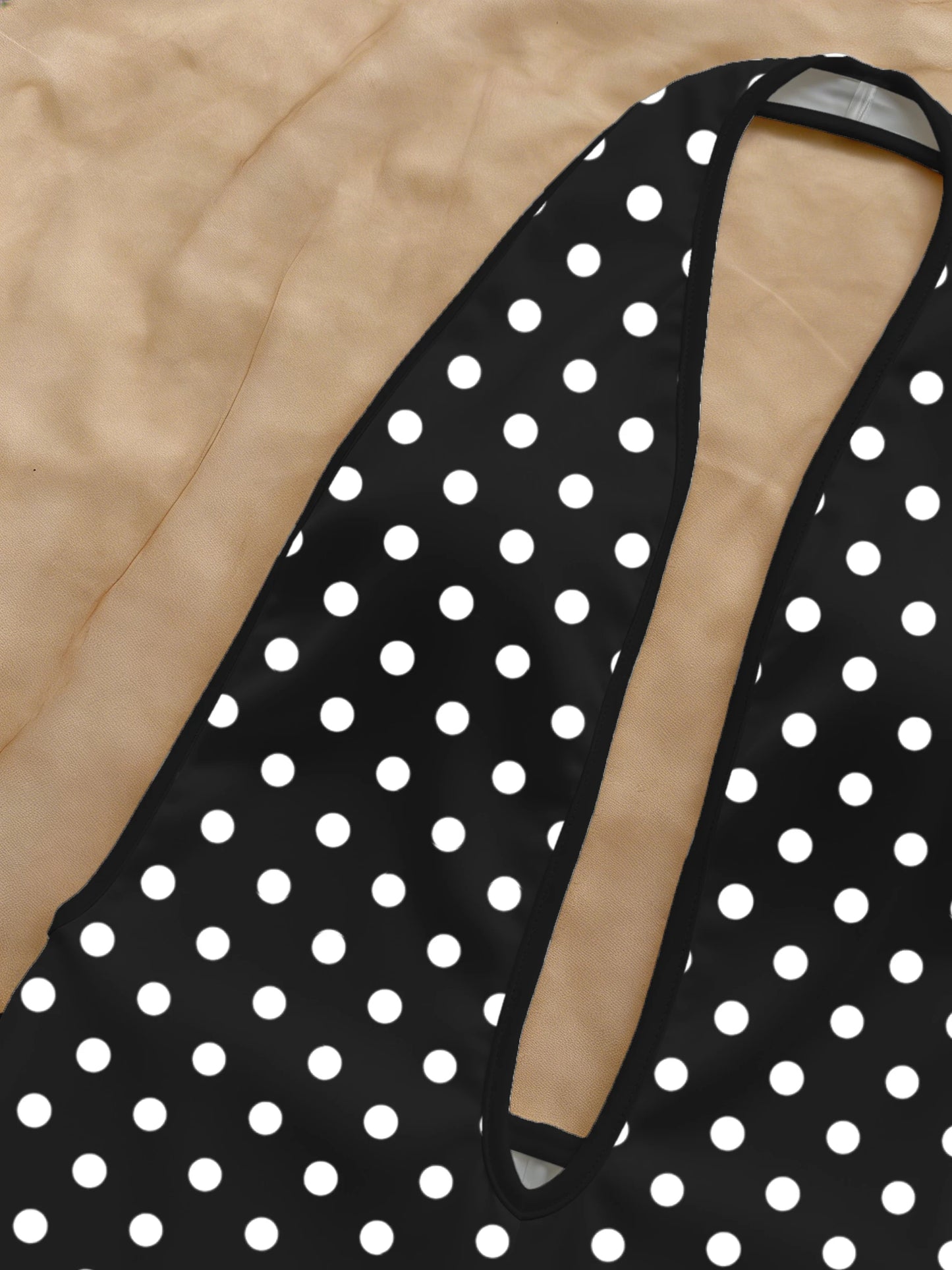 French-Style Retro Polka Dot Halter Neck Jumpsuit, Deep V Backless Waist-Cinching Slimming Hot Girl Beach Casual Jumpsuit