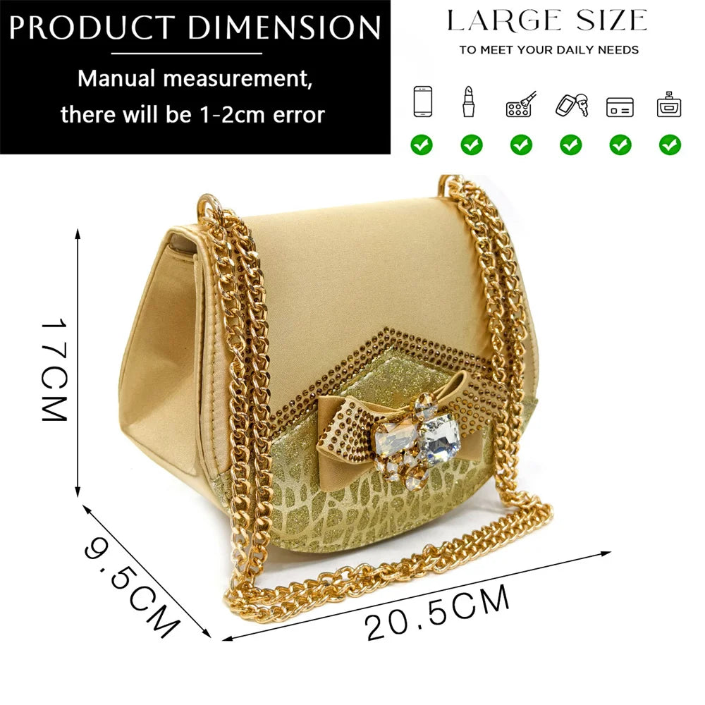 Venus Chan Nigerian Women Heel Party Shoes and Bag Set Royal Blue Colour Rhinestone Handbag Italian Design Wedding INS 2024