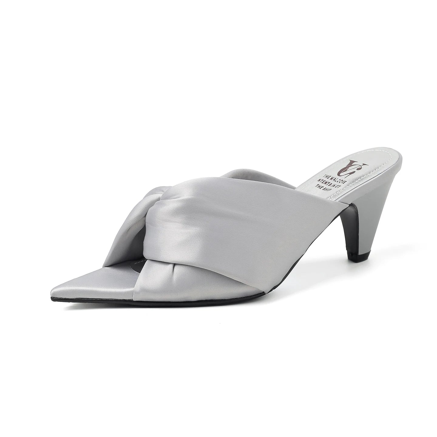 Women's Summer Sandals Luxury Satin Elegant Lady Pumps And Heels Peep Toe Dresss Party Wedding Shoes Pleated Sandal