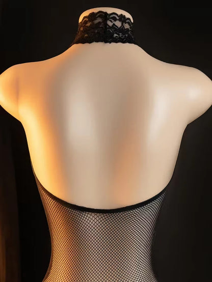 Women's Sexy Lingerie & Underwear Sexy Fishnet Hollow Bodystocking See Through Long Sleeve Open Crotch Full Body One Piece