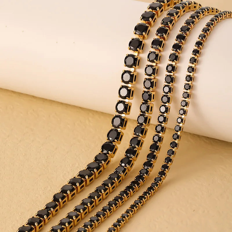 Handmade 3/4/5/6mm Lab Diamond Necklace 14K White Gold Party Wedding Necklaces For Women Bridal Tennis Chocker Jewelry Gift