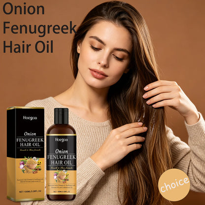 HOEGOA 100ml Onion Fenugreek Hair Oil Promote Hair Growth Prevent Hair Loss Nourish Scalp Mild Ingredients Fenugreek Hair Oil