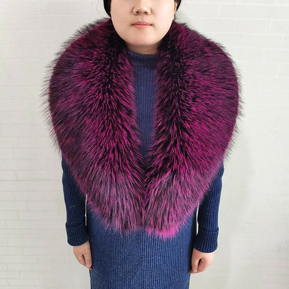 Large Women Faux Fox Fur Scarf Winter Jackets Warm Fluffy Shawl Fashion Artificial Fur Collar And Cuff Set Fluffy Scarves Female